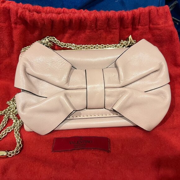 Valentino Pink Leather Bow Mini Flap Bag - Picture 3 of 15